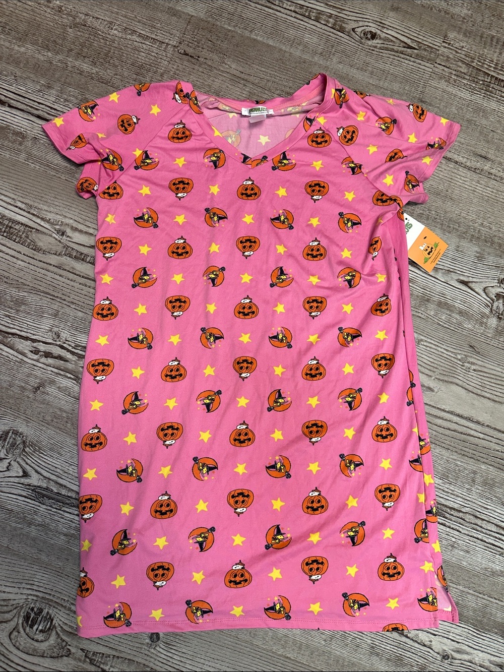 Peanuts Pink Halloween Pumpkin Nightdress with Stars